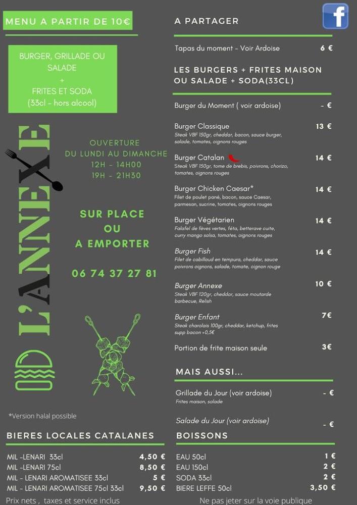 L'Annexe Prades - Menu Image 1